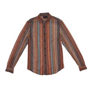 ASOS Design Men Multicolor Regular fit  Striped Lace collared Retro Shirt Sz XS